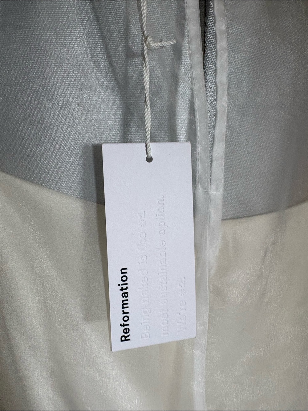 Reformation 100% Silk Vina Dress White Sheer Overlay Shift Dress Size 12 NWT - Picture 7 of 14